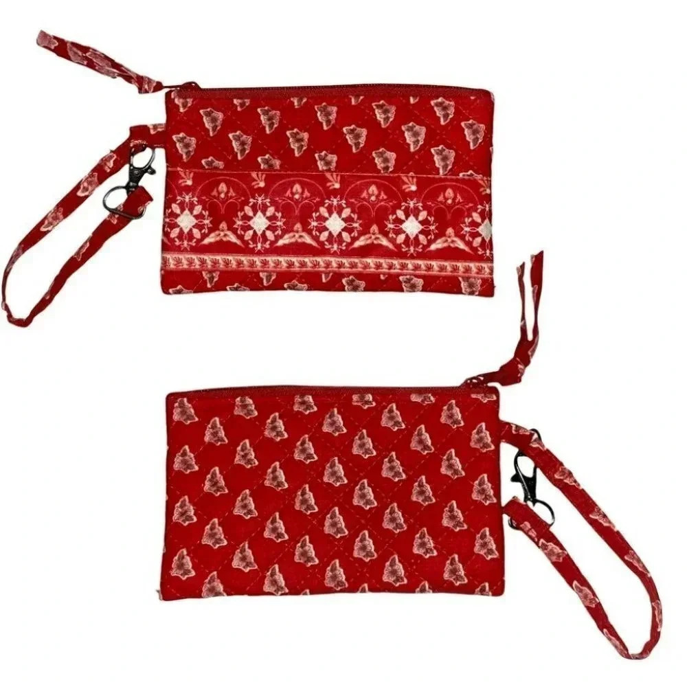 Quilted Red patchwork wristlet